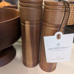 Hearth & Hand Acacia Wood Salt & Pepper Grinders - Brown